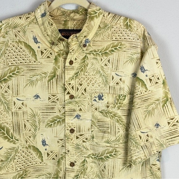 Woolrich Kayak Hawaiian Aloha Shirt Beige L - Picture 2 of 7
